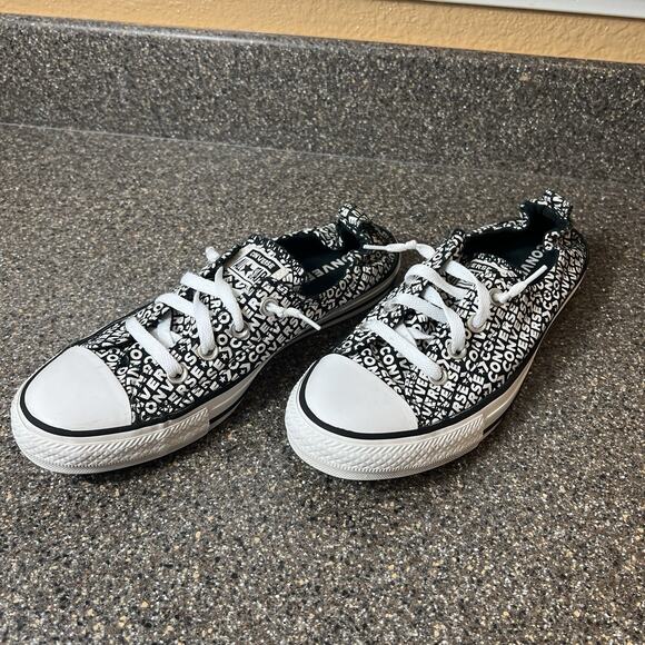 Converse All Star Women Sz 10 Converse Print Canvas Sneaker Slip On Stretch Back - Picture 2 of 10